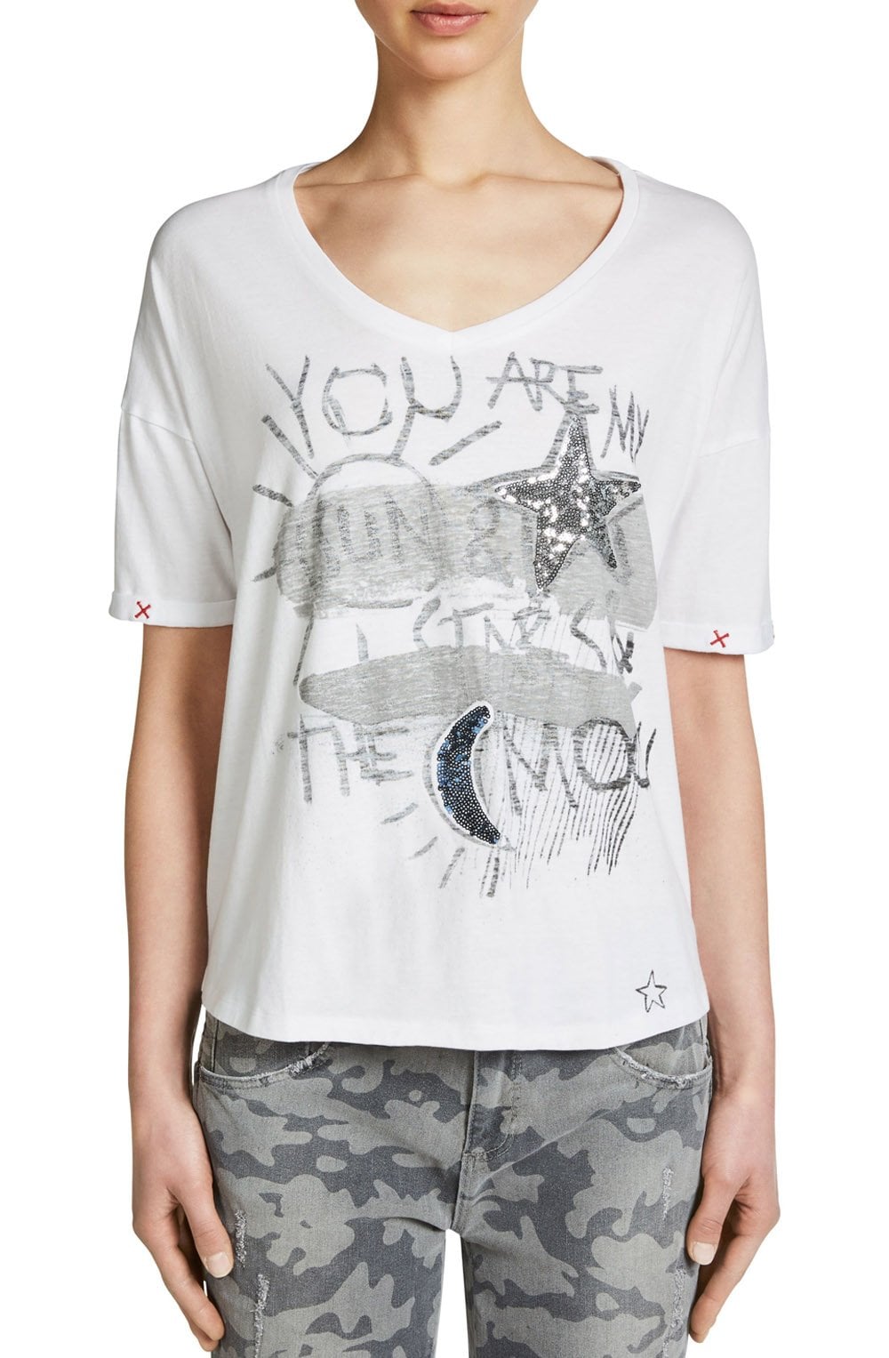 Bold Motif Jersey T Shirt