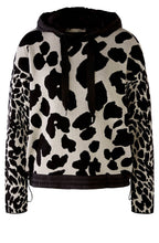 Bold Print and Contrast Hood Jumper