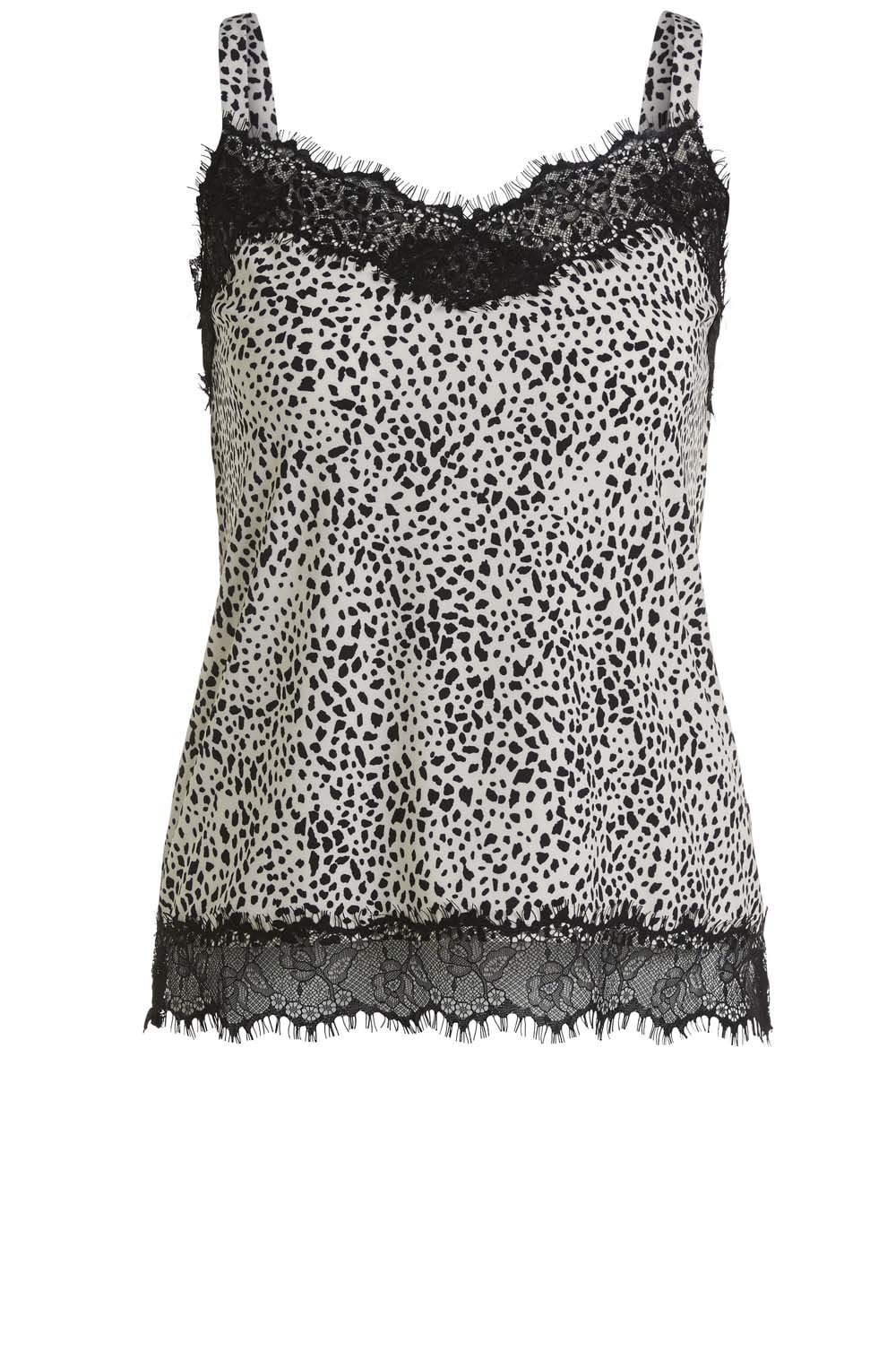 Bold Print Lace Detailed Camisole
