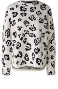 Bold Print Rounded Hemline Jacquard Jumper