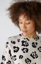 Bold Print Rounded Hemline Jacquard Jumper