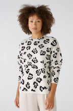 Bold Print Rounded Hemline Jacquard Jumper
