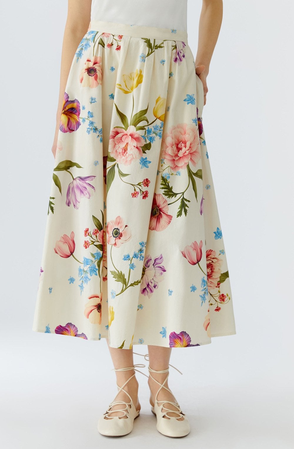 Botany Bliss Cotton Midi Skirt