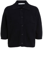 Box Style Black Collared Cardigan