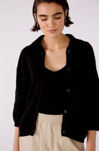 Box Style Black Collared Cardigan