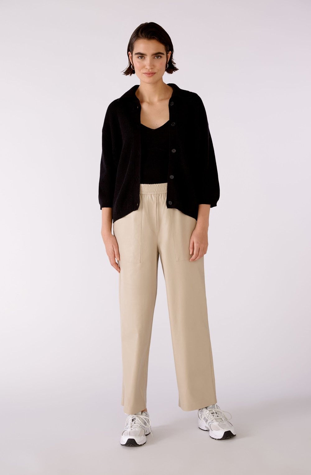 Box Style Black Collared Cardigan