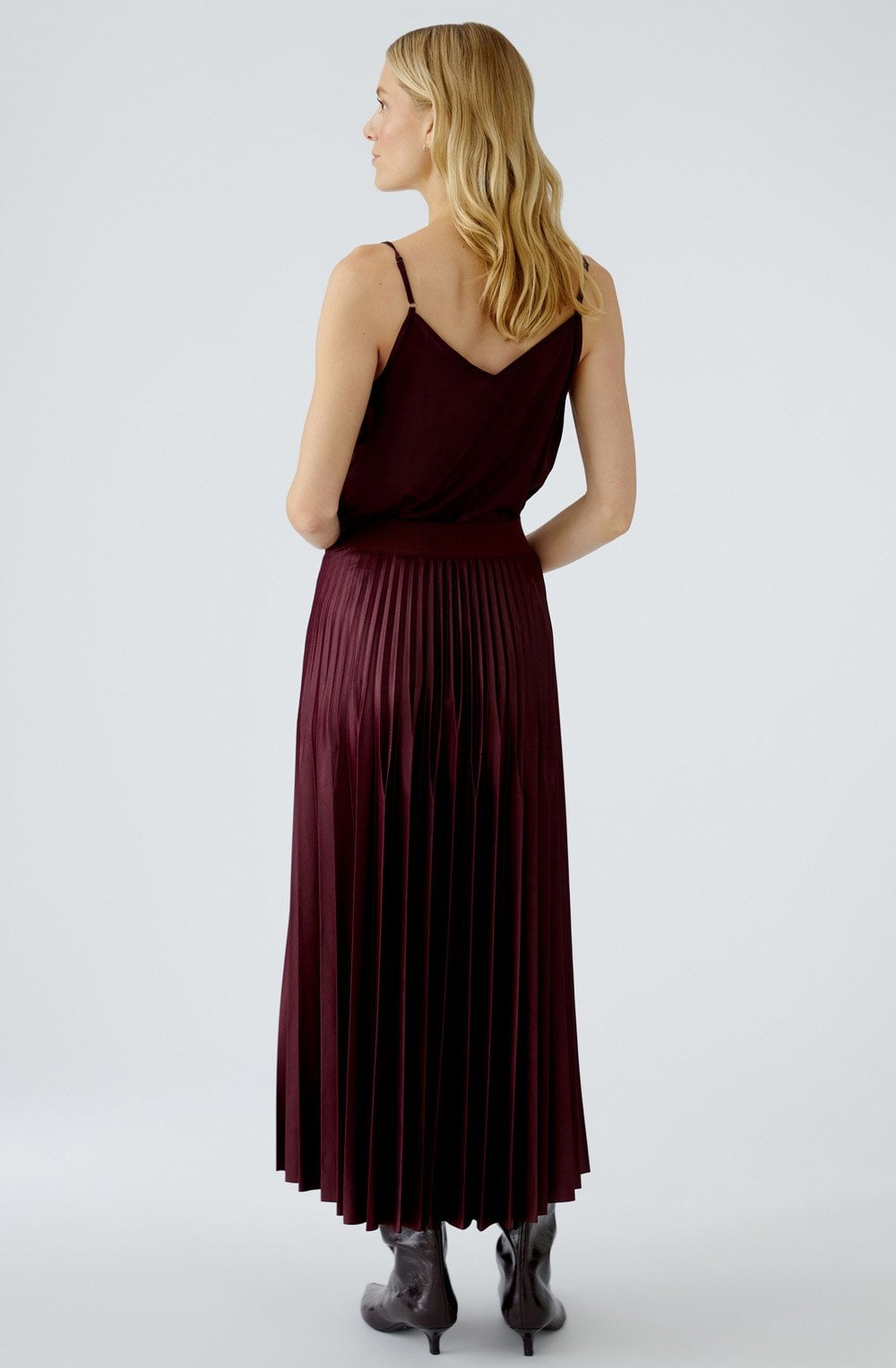 Bramble Berry Pleated Gloss Coated Skirt