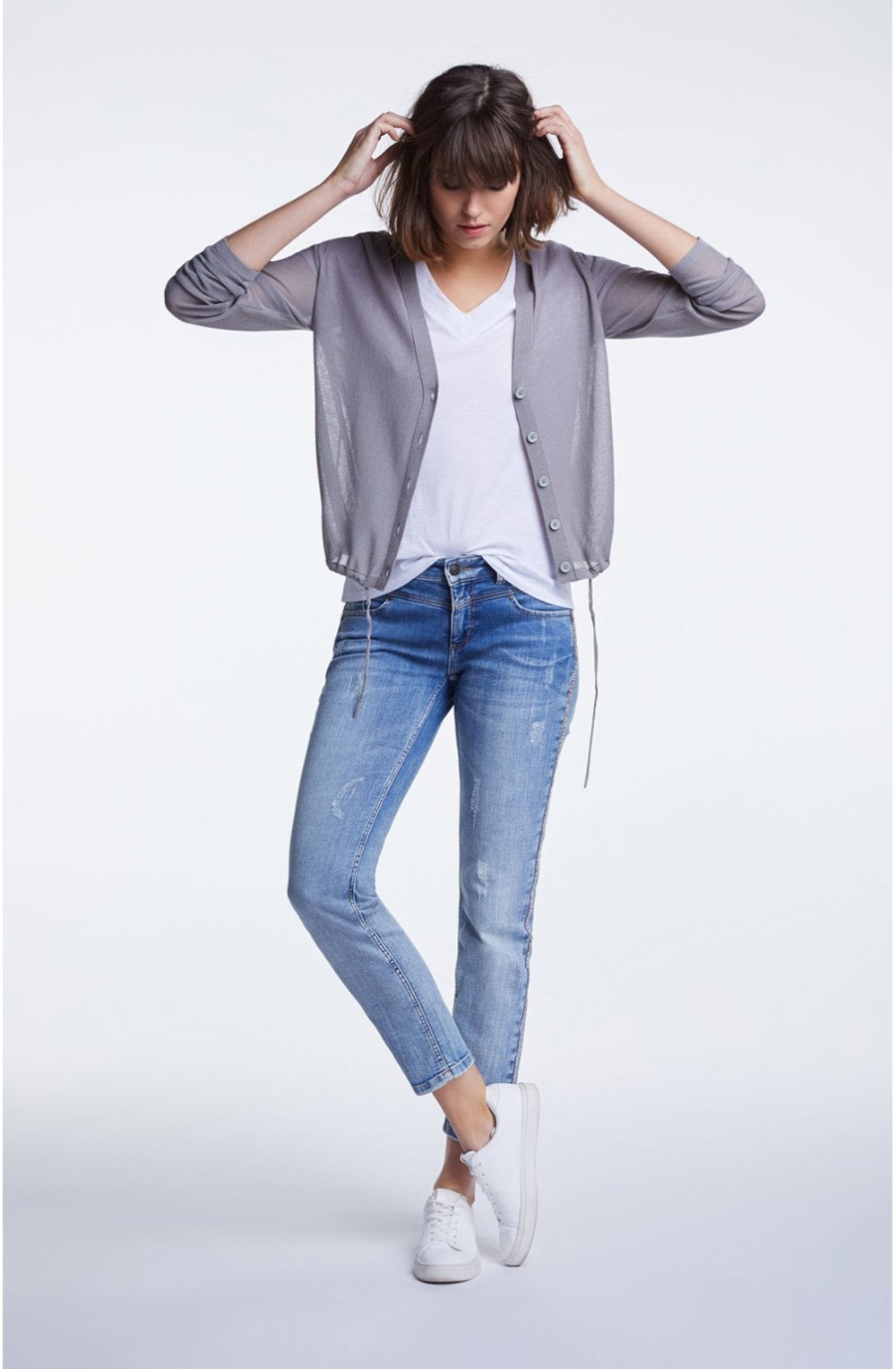 Bright White V Neck T Shirt