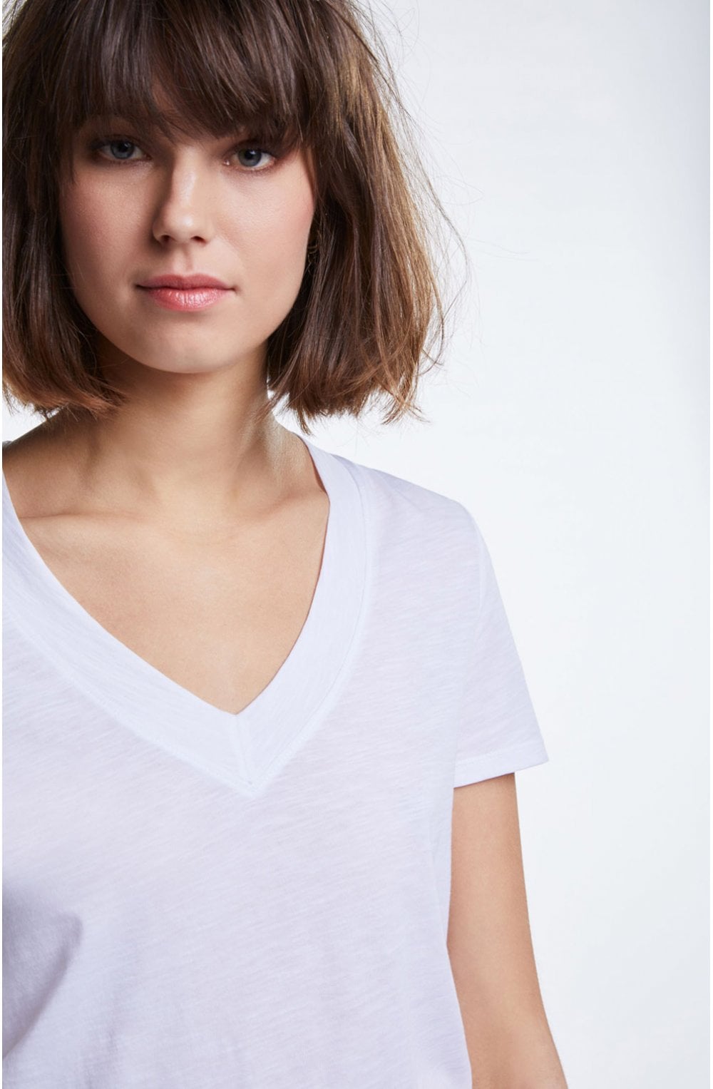 Bright White V Neck T Shirt