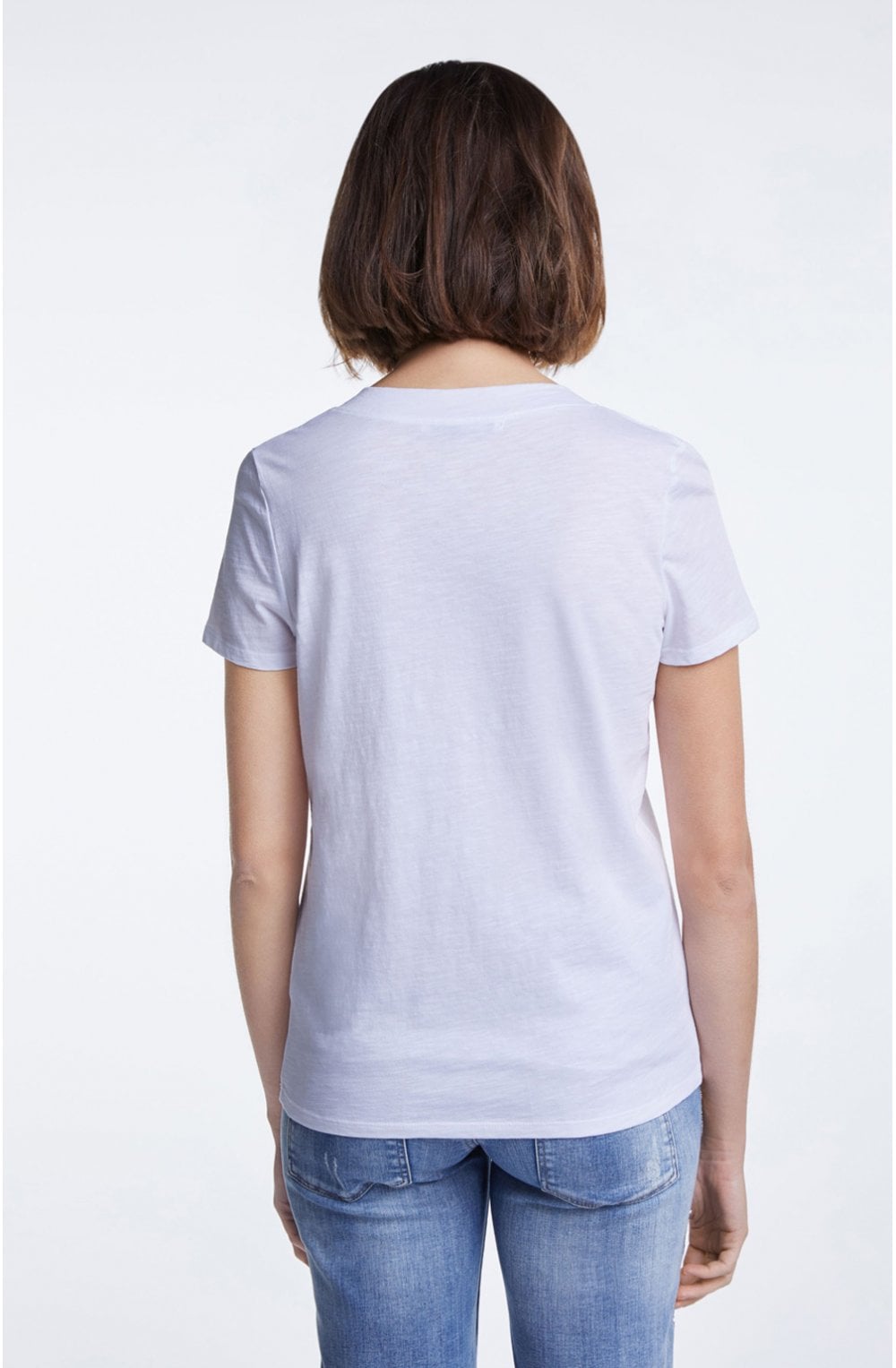 Bright White V Neck T Shirt