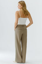 Brindle Khaki Cream Contrasting Stripe Sporty Trousers