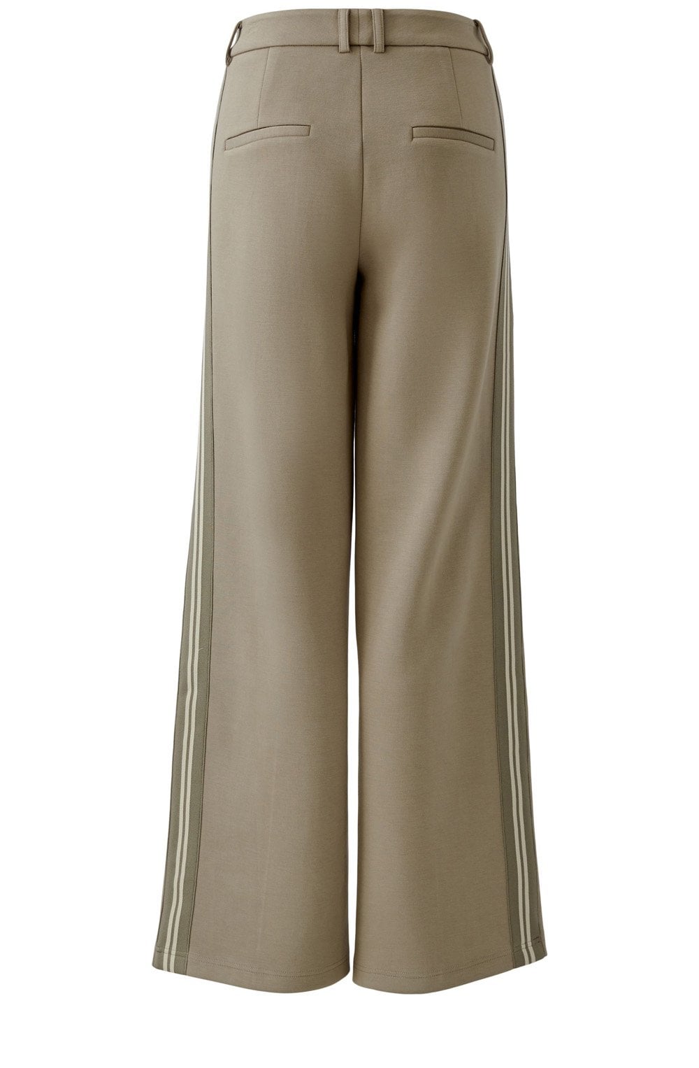 Brindle Khaki Cream Contrasting Stripe Sporty Trousers