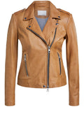 Bronze Brown Leather Biker Jacket