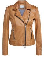 Bronze Brown Leather Biker Jacket