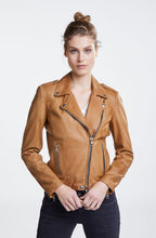 Bronze Brown Leather Biker Jacket