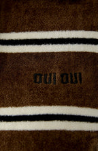Brown and Black Striped Velour T Shirt