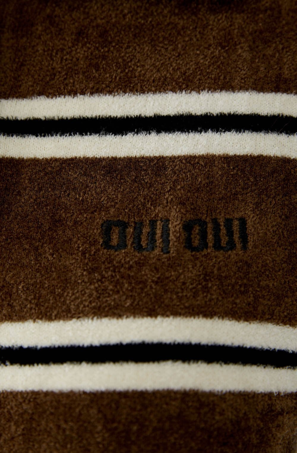 Brown and Black Striped Velour T Shirt