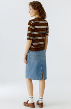 Brown and Black Striped Velour T Shirt