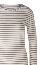 Brown and Off White Stretch Jersey Top