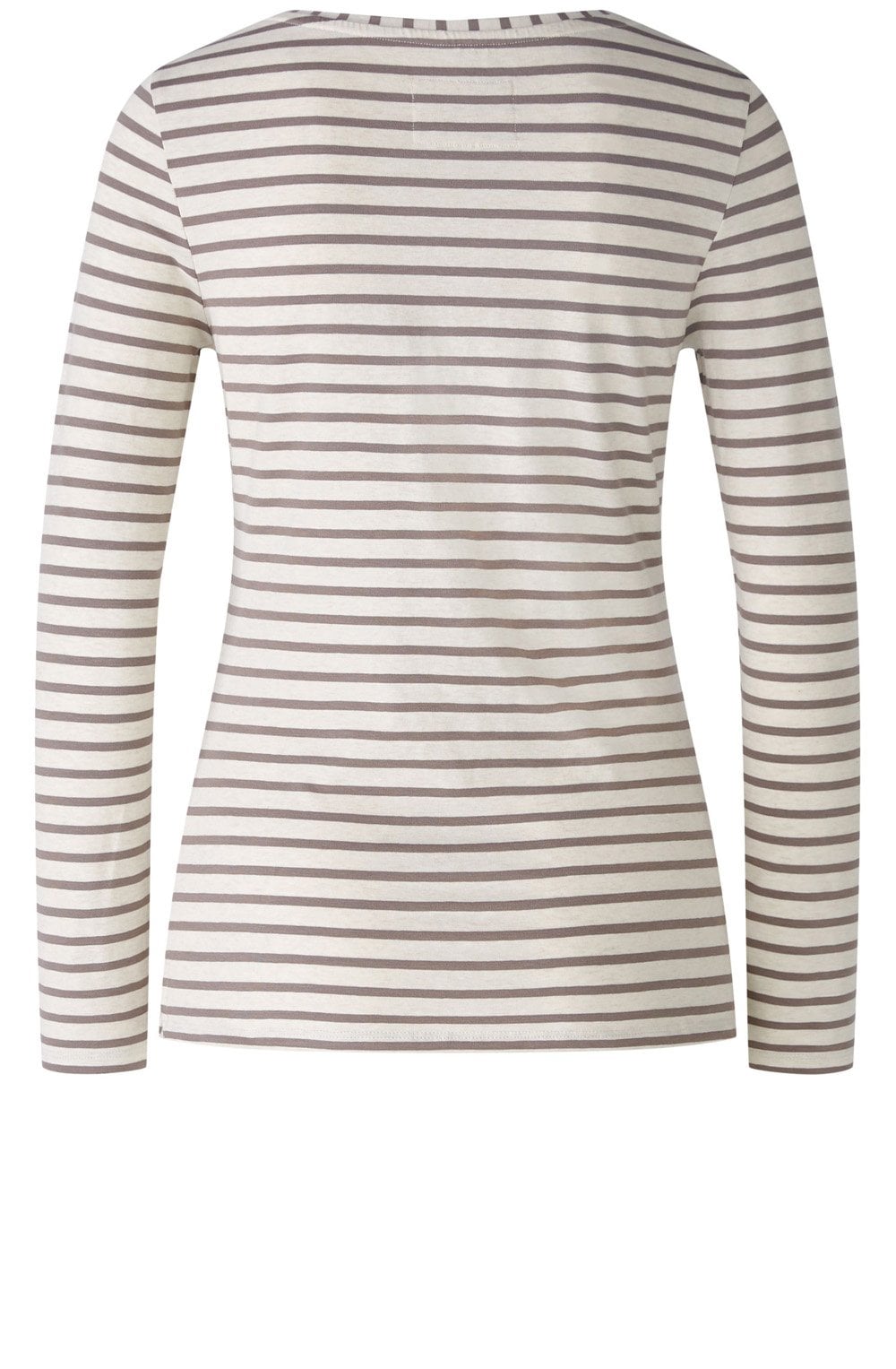 Brown and Off White Stretch Jersey Top
