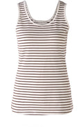 Brown and White Jersey Vest Top