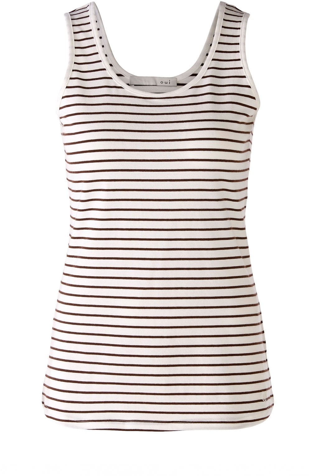 Brown and White Jersey Vest Top