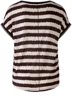 Brown Bold Print and Striped Blouse