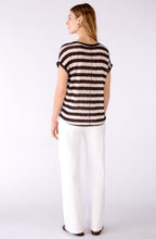 Brown Bold Print and Striped Blouse