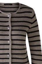 Brown Grey and Black Striped Cardigan