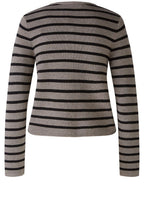 Brown Grey and Black Striped Cardigan