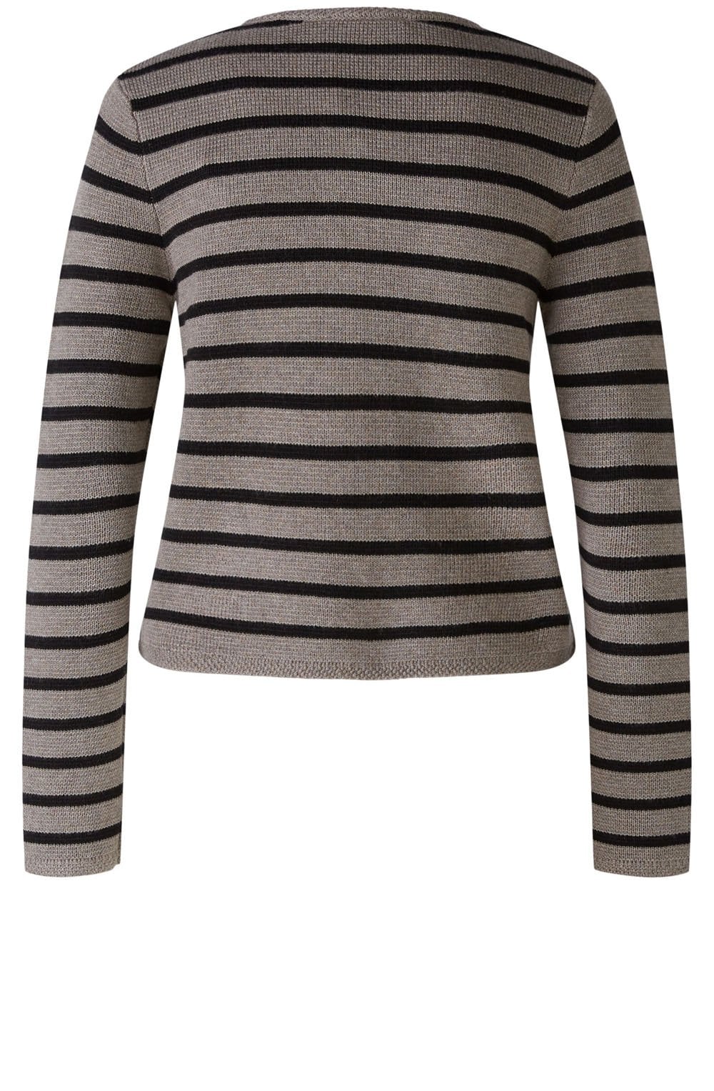 Brown Grey and Black Striped Cardigan