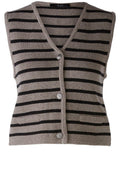 Brown Grey and Black Striped Waistcoat