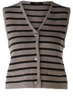 Brown Grey and Black Striped Waistcoat