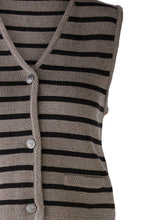 Brown Grey and Black Striped Waistcoat