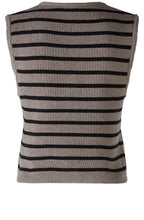 Brown Grey and Black Striped Waistcoat