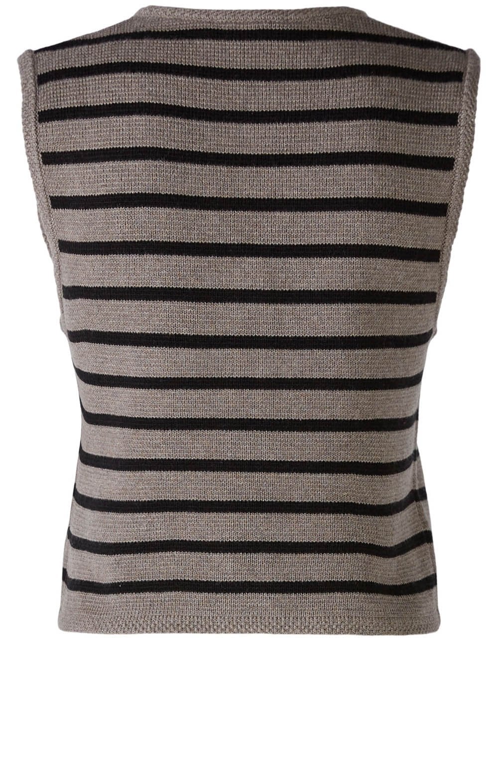 Brown Grey and Black Striped Waistcoat