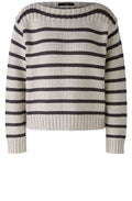 Brown Grey Boat Neck Jumper