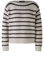 Brown Grey Boat Neck Jumper