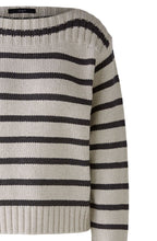 Brown Grey Boat Neck Jumper