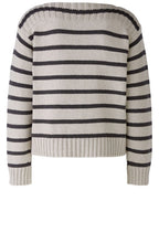 Brown Grey Boat Neck Jumper