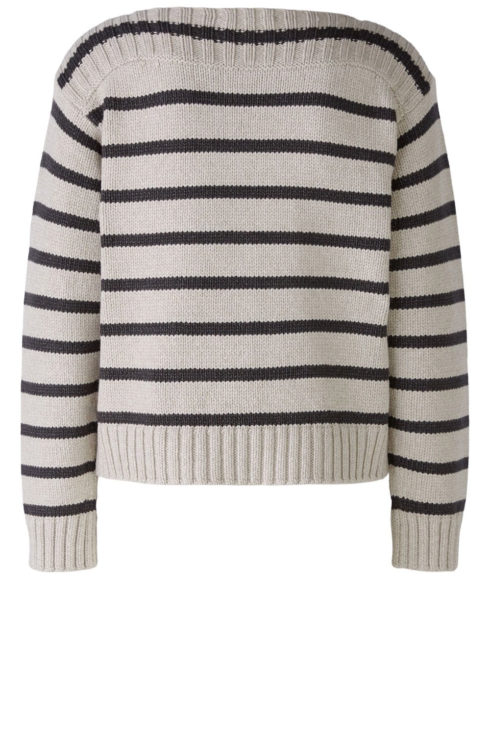 Brown Grey Boat Neck Jumper