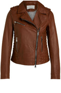 Brown Leather Biker Jacket
