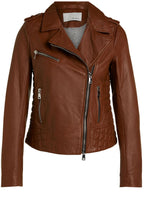 Brown Leather Biker Jacket