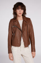 Brown Leather Biker Jacket