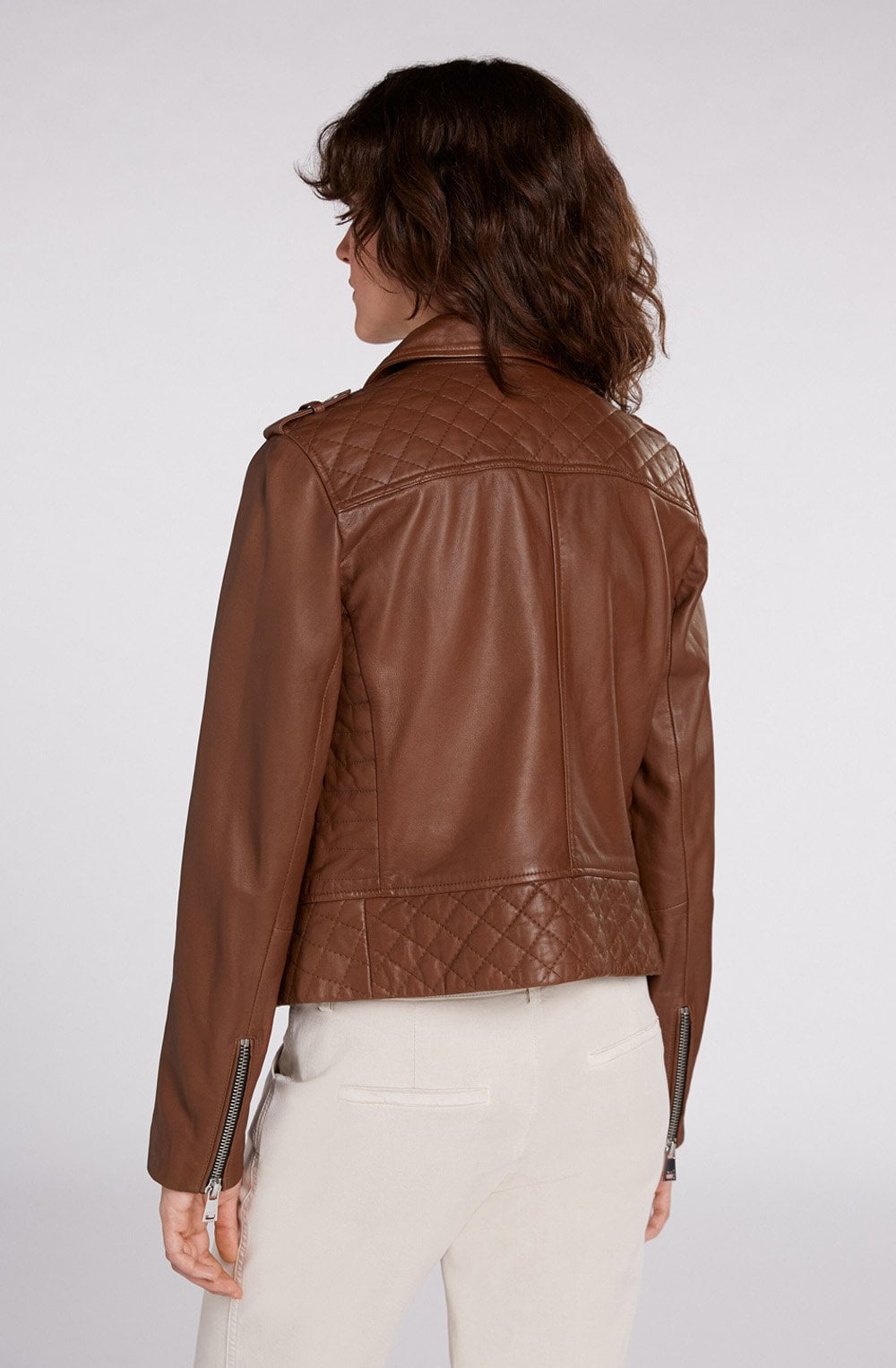 Brown Leather Biker Jacket