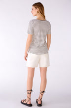 Brown Striped Short Sleeved Jersey Top