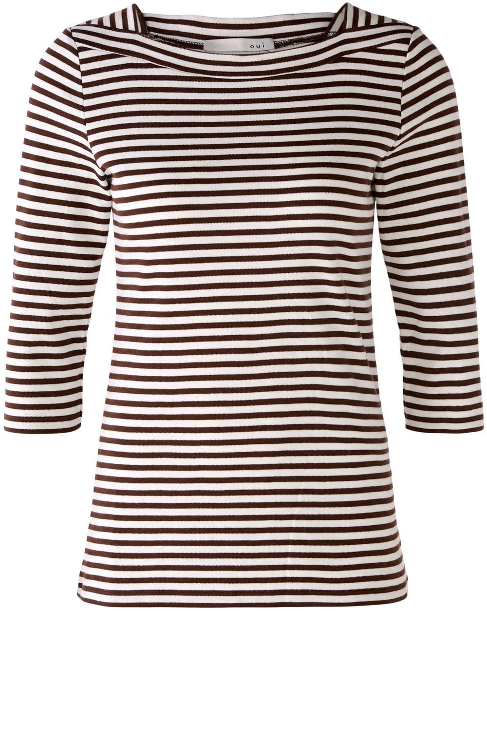 Brown Striped Super Soft Sleeved Top