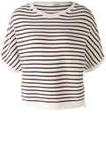 Brown Stripes and White Broderie Anglaise Jumper
