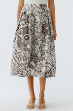Brown & White Floral Print Skirt