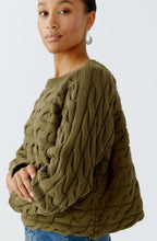 Burnt Olive Cable Knit Boxy Jumper